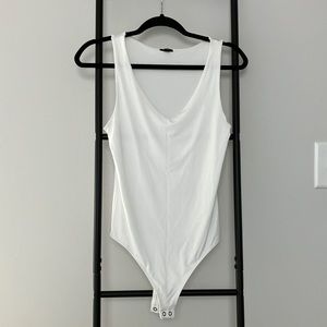 Express White V Neck Bodysuit
